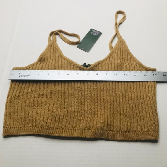 Wild Fable Women's Size XL Crop Tank Top Knitted Brown New With Tags - Picture 9 of 13